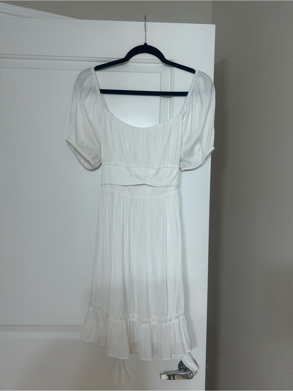 Altar'd State White Mini Dress with Puff Sleeves
